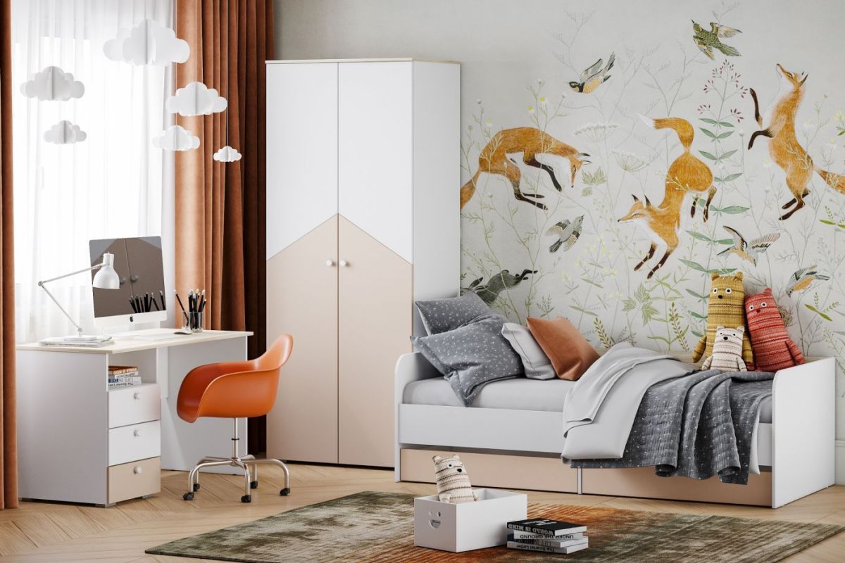 Кровать 900х2000 "Банни" НМ 041.38 с основанием (Бисквит) | фото 3