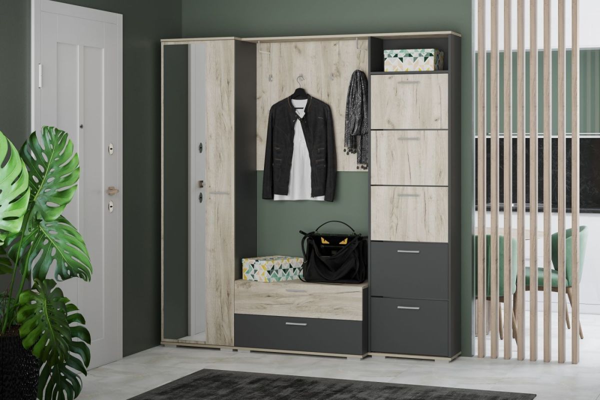 Тумба для обуви НМ 013.25 "Санти" (Антрацит/Крафт Серый) | фото 3