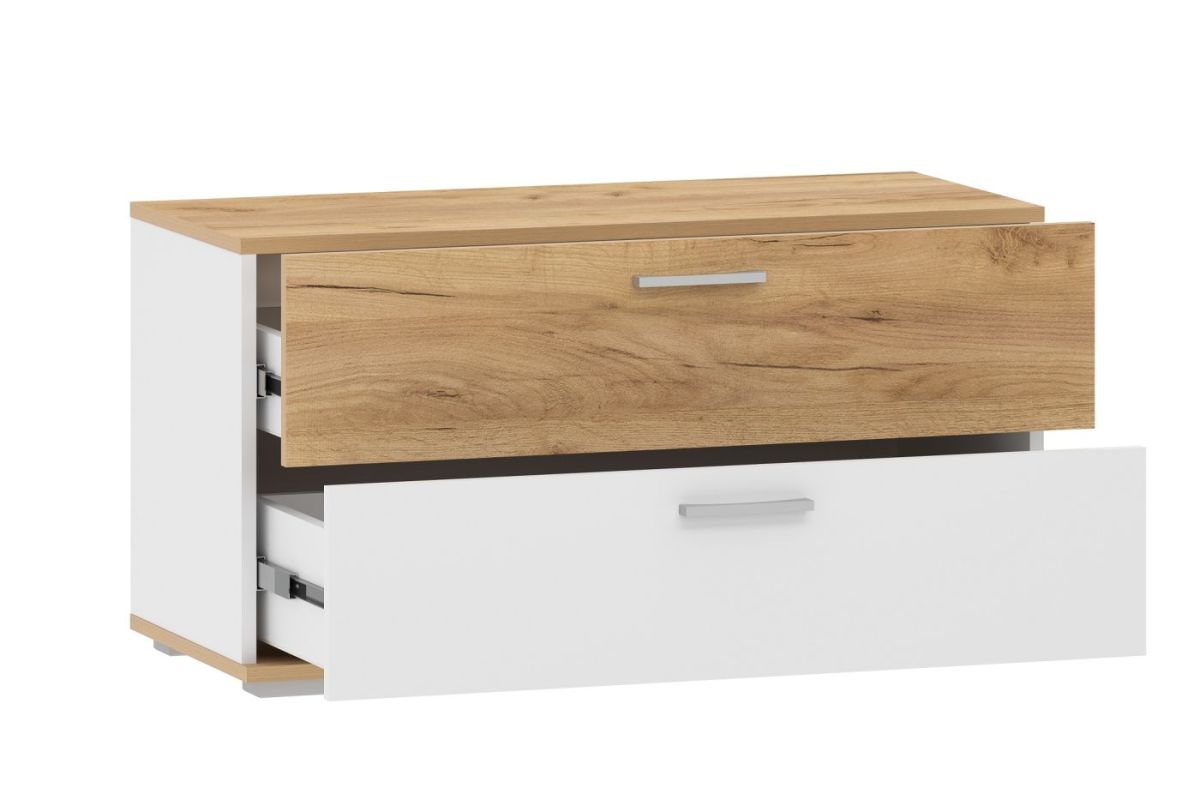 Тумба для обуви НМ 013.25 "Санти" (Белый/Крафт Золотой) | фото 2