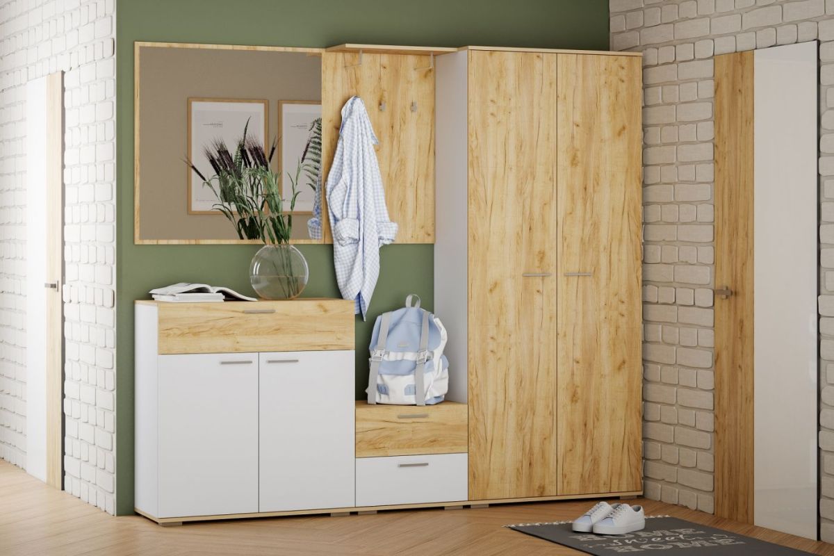 Шкаф для одежды НМ 040.42 "Санти" (Белый/Крафт Золотой) | фото 3