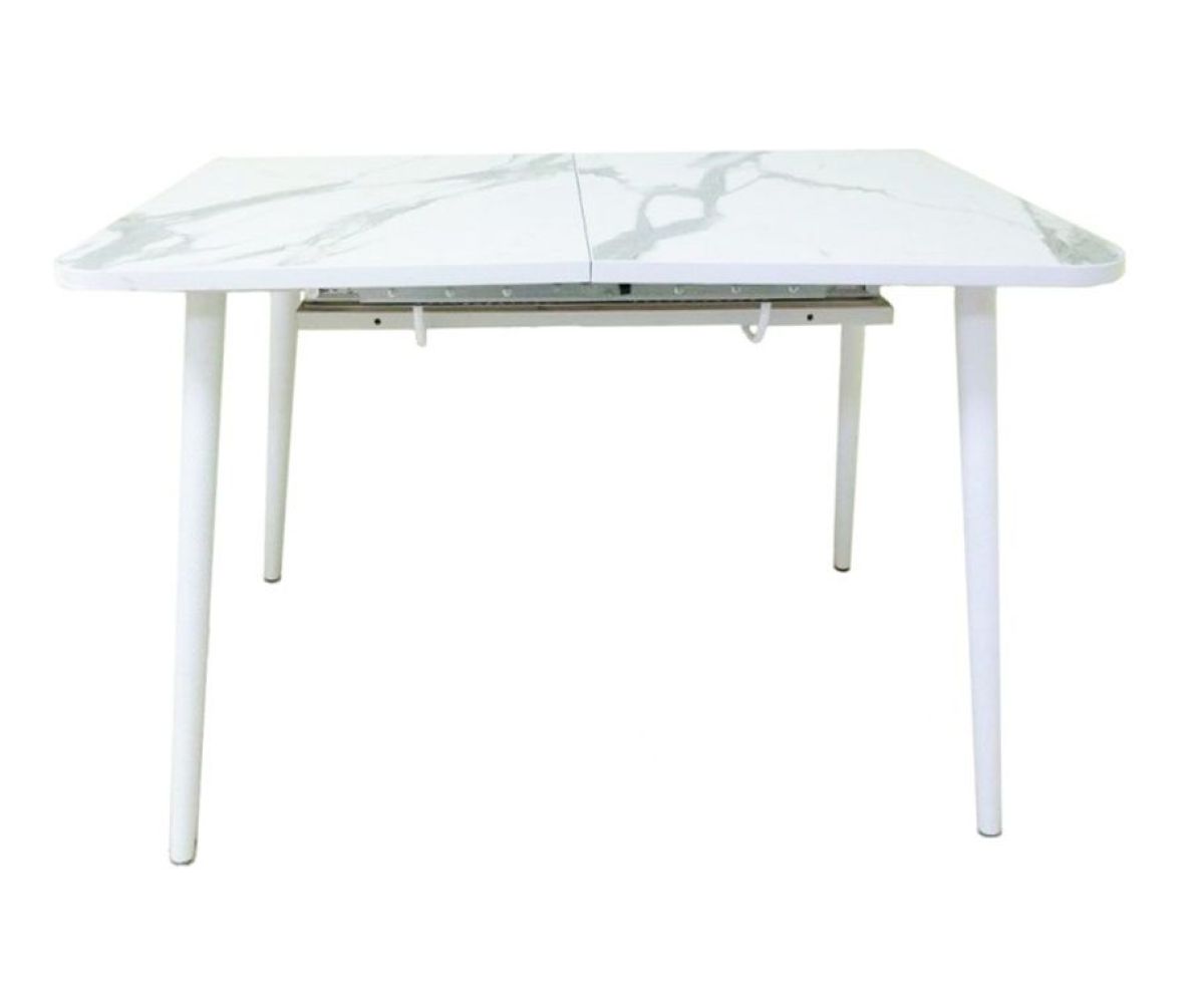 Стол белый Турин раздвижной (пластик Мрамор белый В1) | фото 2