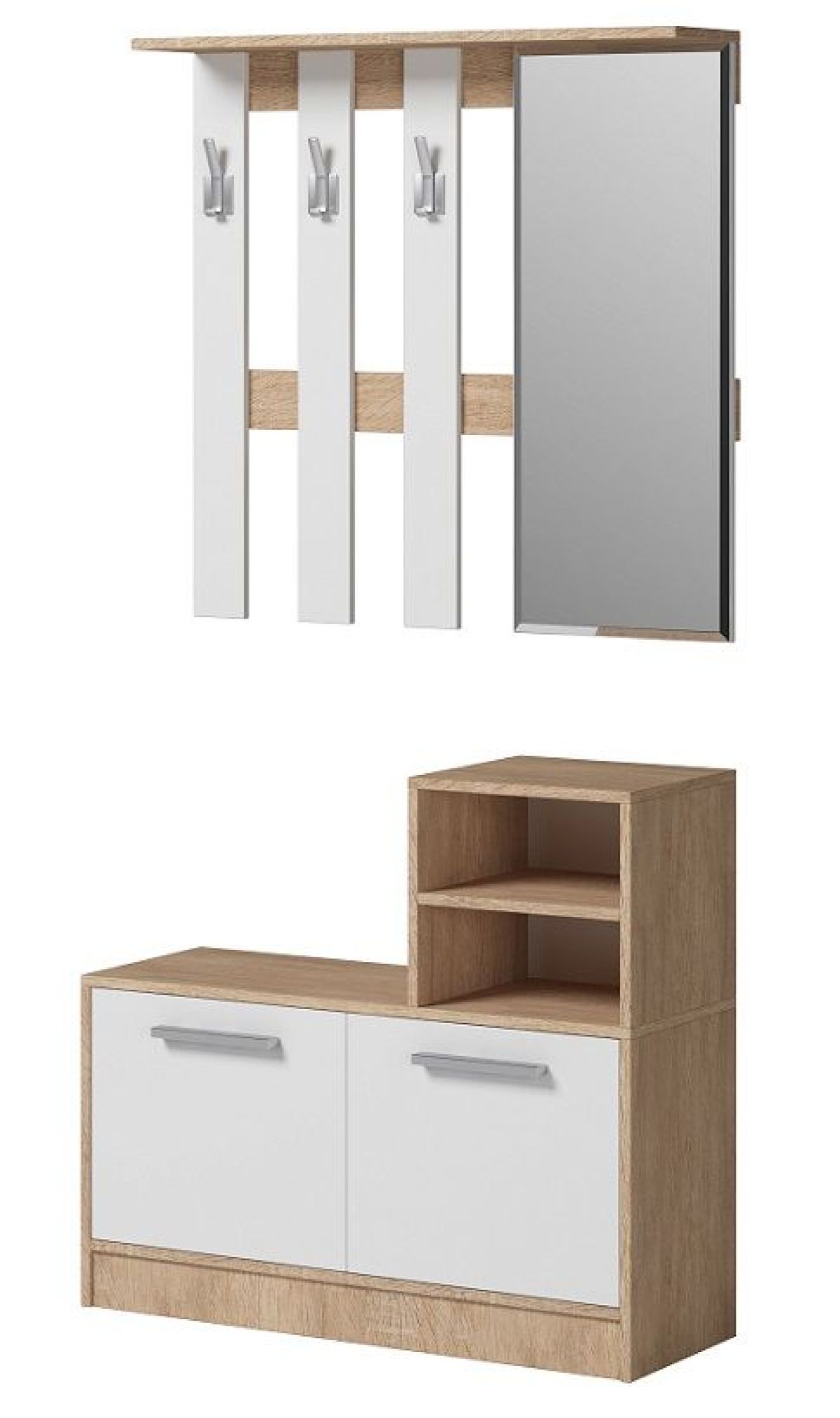 Прихожая Энтер (Белый/Дуб Сонома) Комплектация 3 | фото 5