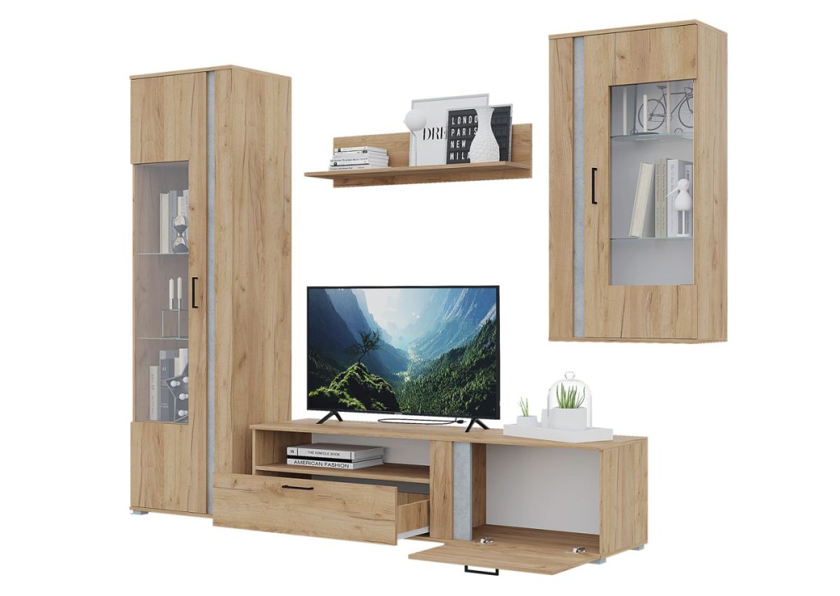 Гостиная Омега (Крафт золотой-Бетон) | фото 4