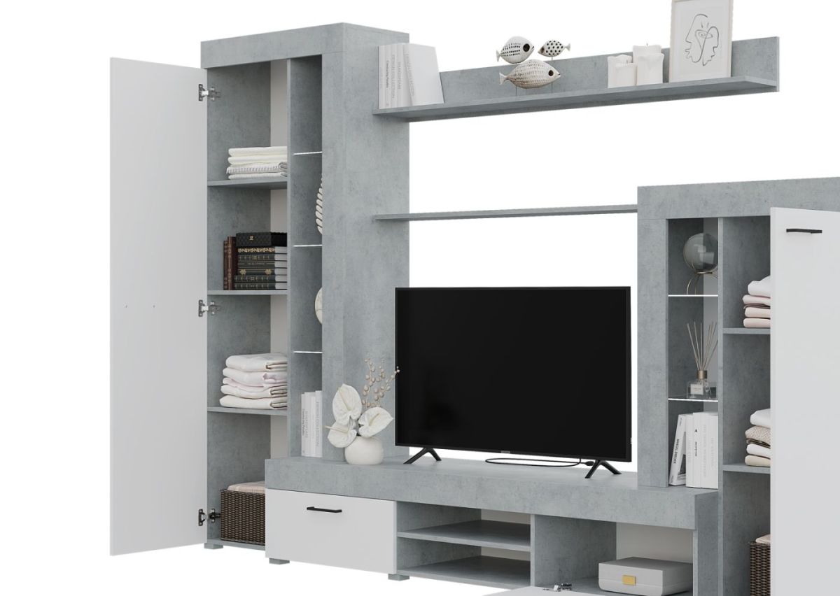 Гостиная Дельта (Бетон/Белый) | фото 2