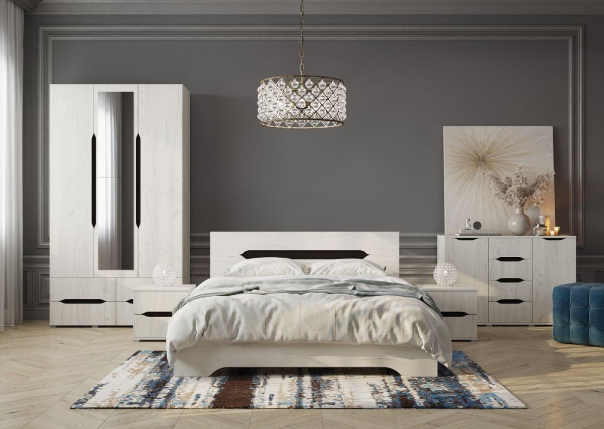 Кровать Вега 1,4 + основание (Крафт белый - Венге) | фото 3