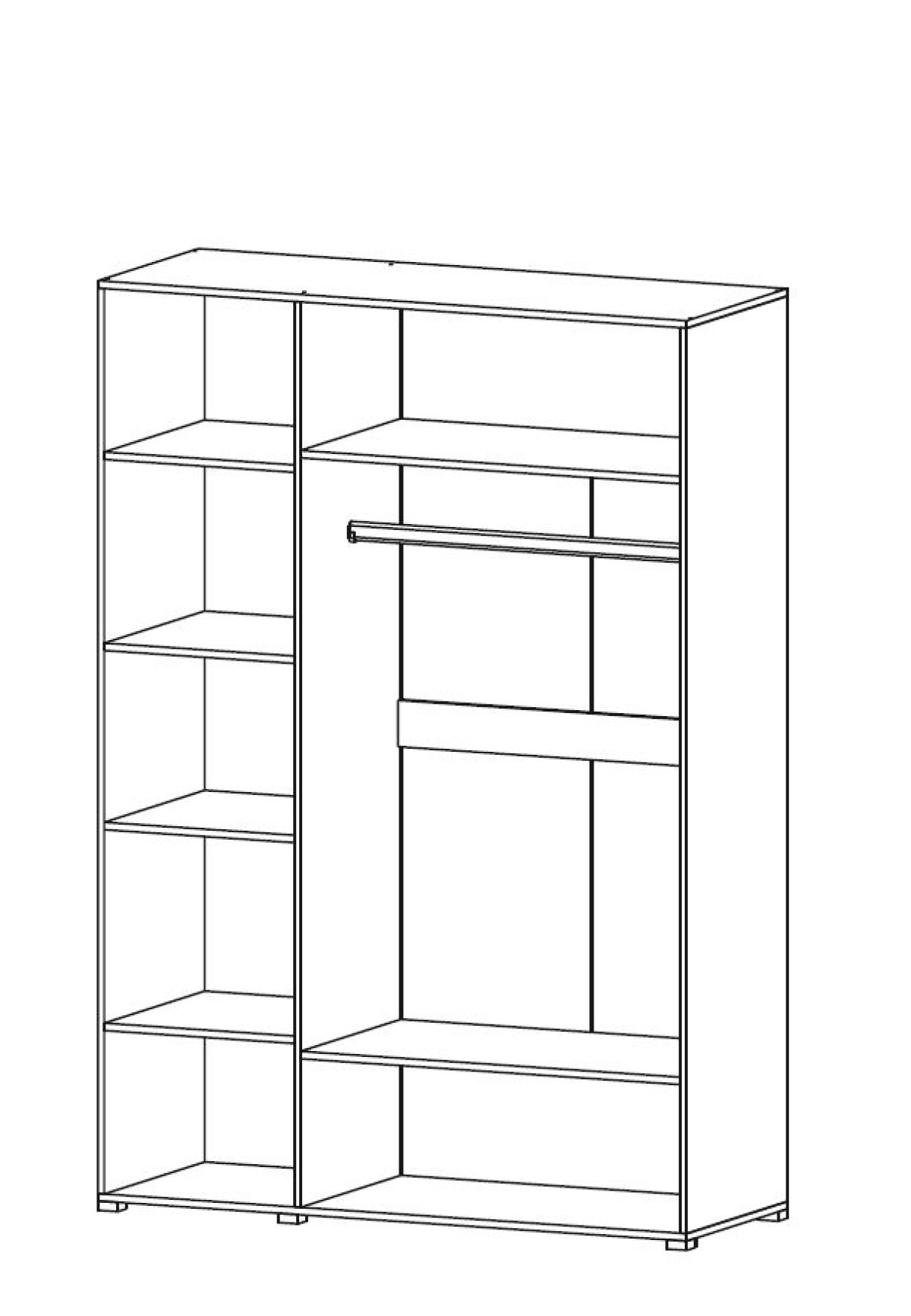 Шкаф 3-х створчатый с зеркалом НЕНСИ (Ясень Шимо светлый/Капучино глянец) | фото 2