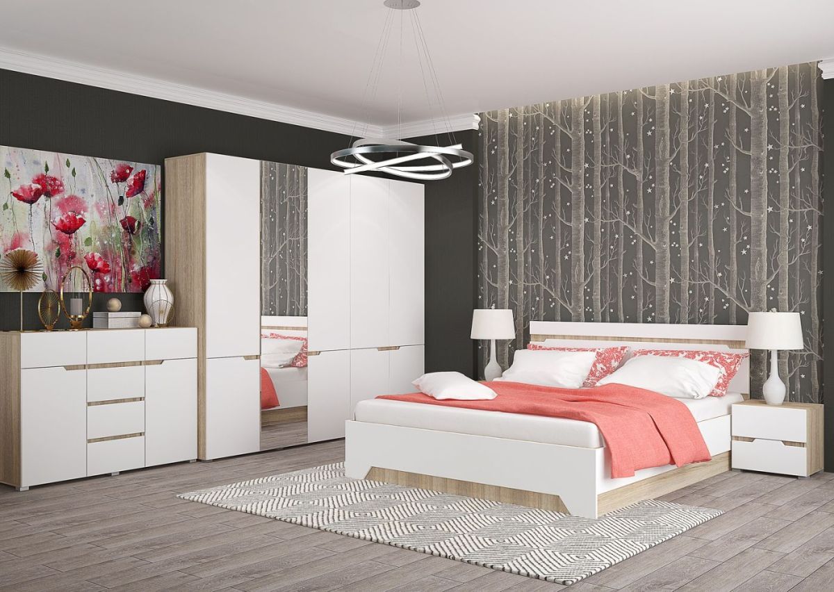 Шкаф 3-х створчатый АНТАЛИЯ (Сонома/Белый софт) | фото 3