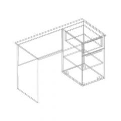 ВИТА Стол письменный (правое исполнение) темно серый | фото 2