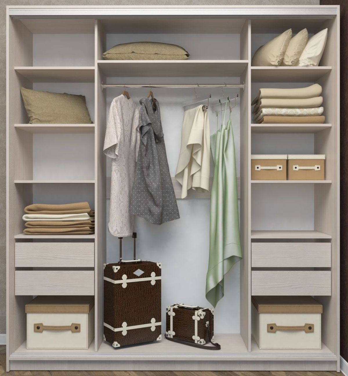 Шкаф-купе Юлия 2400 ЛДСП/Зеркало/ЛДСП (ЛДСП 2 кат.) | фото 2