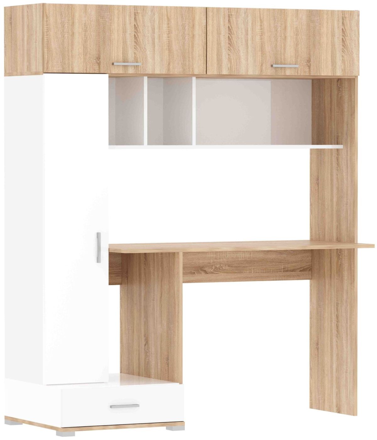 Стол компьютерный ПКС-1 (дуб сонома/белый глянец) | фото 2