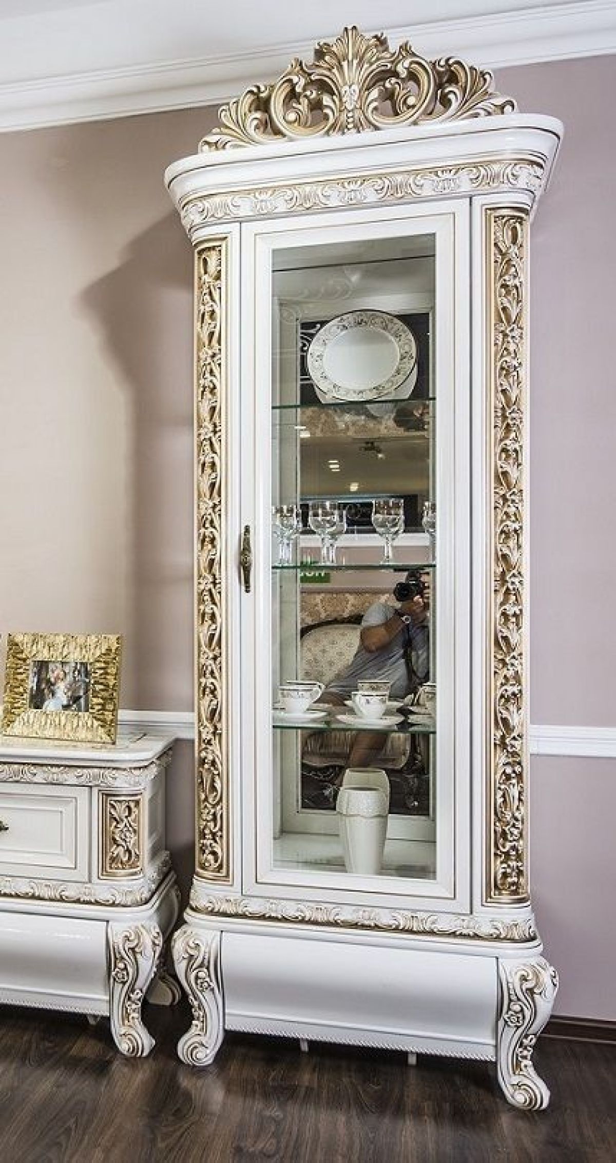 Витрина одностворчатая Алсу (белый глянец) | фото 2