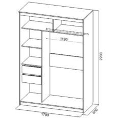 Шкаф-купе №19 Серия 3 Инфинити с зеркалами (1700) Ясень Анкор светлый | фото 4