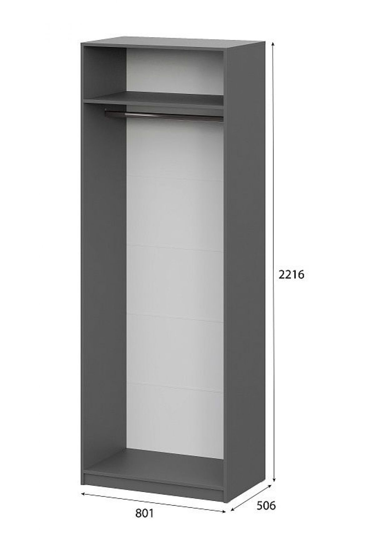 Шкаф ШК-5 (800) Графит серый | фото 4