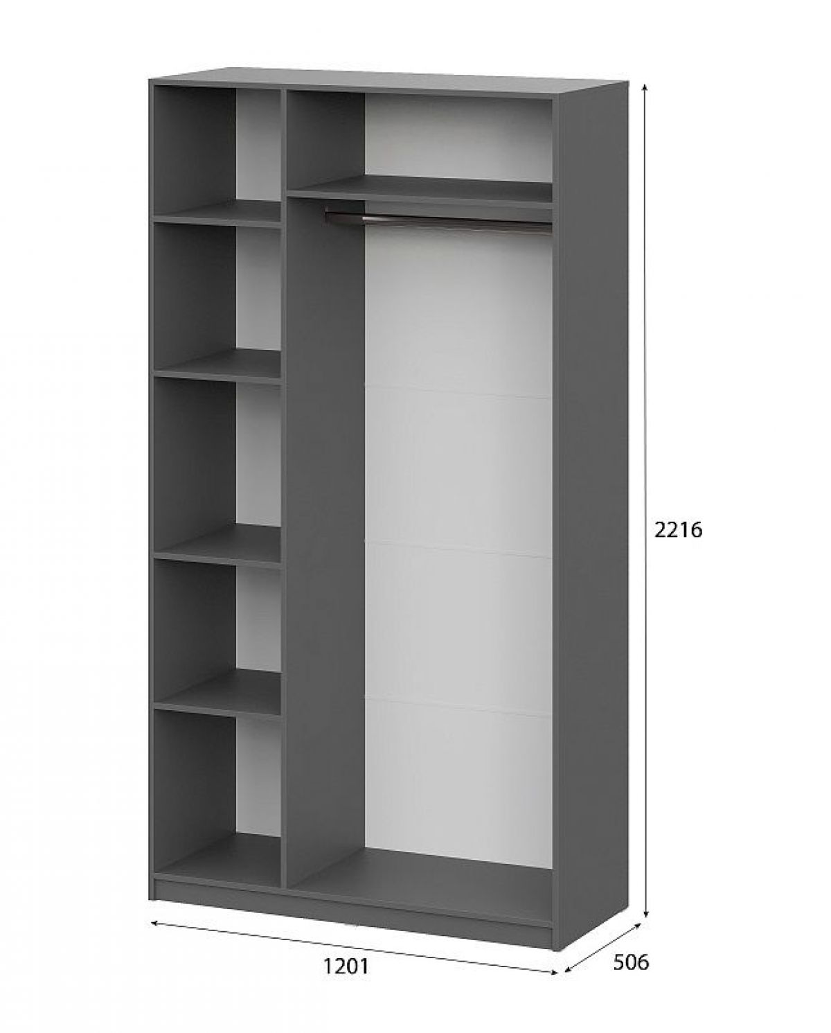 Шкаф ШК-5 (1200) Графит серый | фото 4