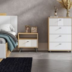 МИЛАН Спальня (Дуб Золотой/Белый Матовый) | фото 2