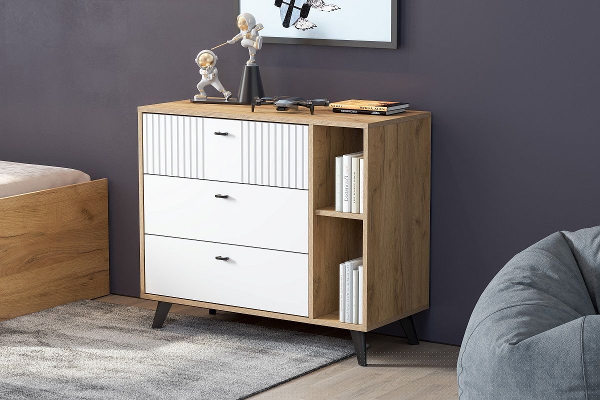 МИЛАН Спальня (Дуб Золотой/Белый матовый) | фото 47