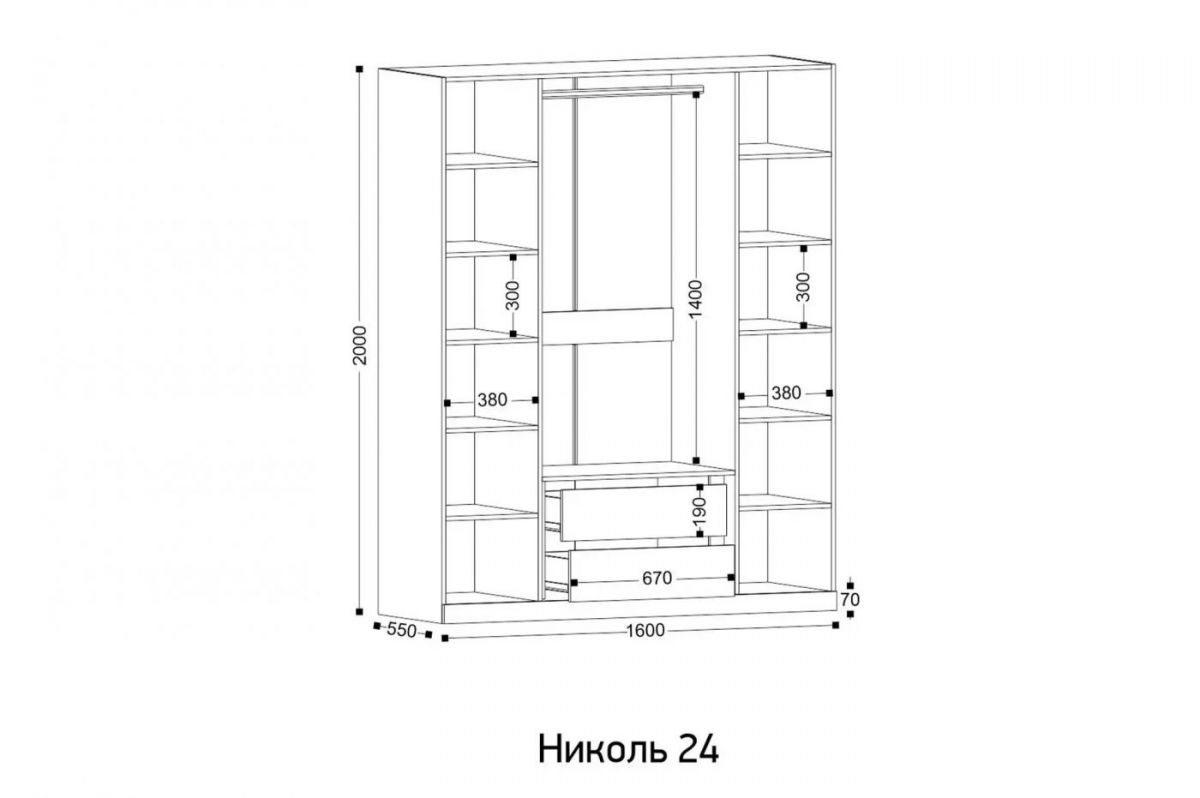 НИКОЛЬ 24 Шкаф 4-х створчатый | фото 2