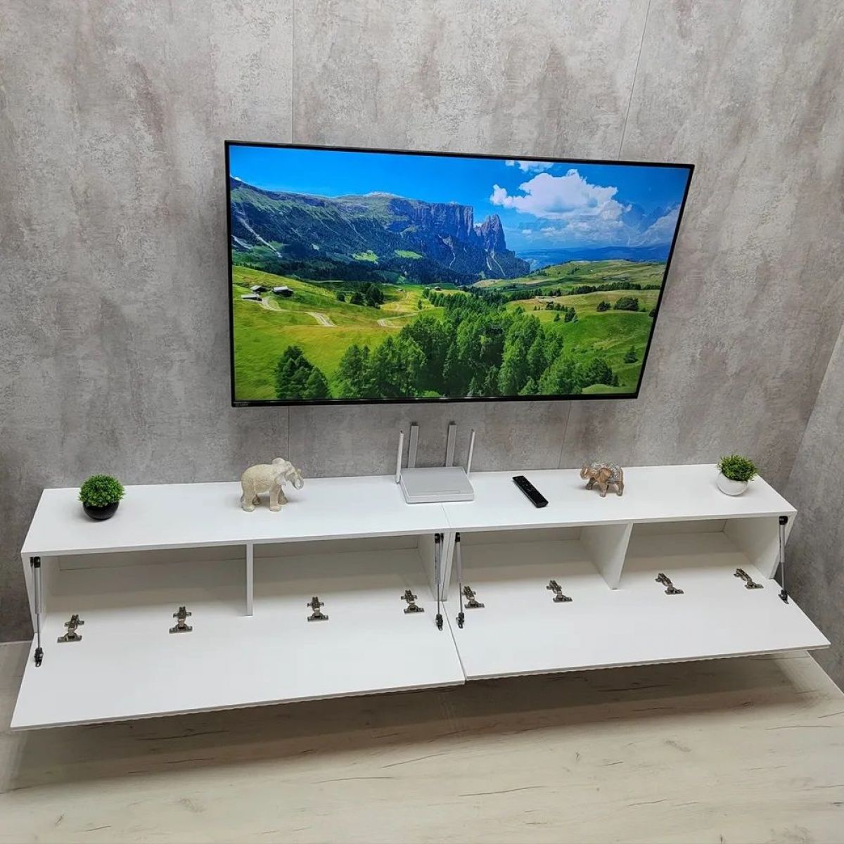 Тумба подвесная под ТВ LINES MTV4-MA 1150 Белый глянец (Белый-M 10.1.1) | фото 12