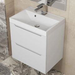 Тумба под раковину Uperwood Tanos 50 см, подвесная, белая матовая | фото 11