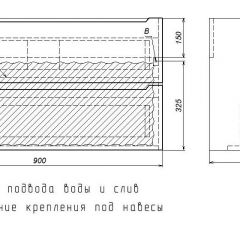 Тумба под раковину Uperwood Tanos 90 см, подвесная, белая/графит | фото 7