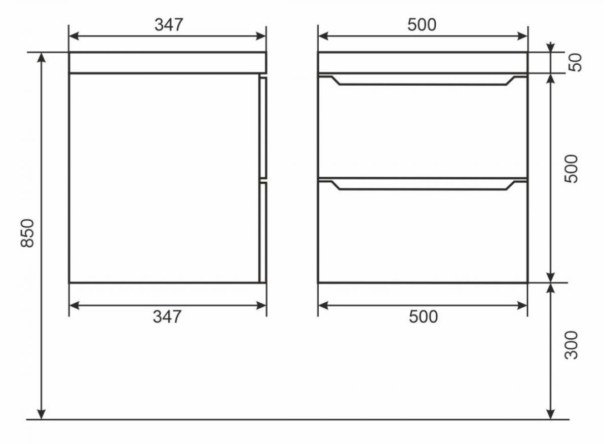 Тумба с раковиной Uperwood Tanos 50 см, подвесная, белая матовая | фото 4