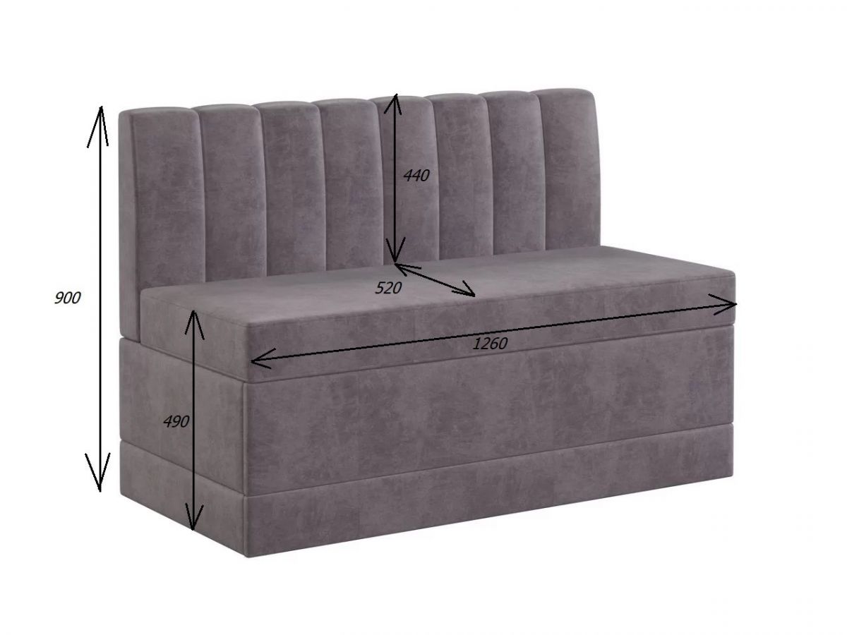 ТОМЕНТО Кухонный диван прямой (велюр 2 кат) | фото 2