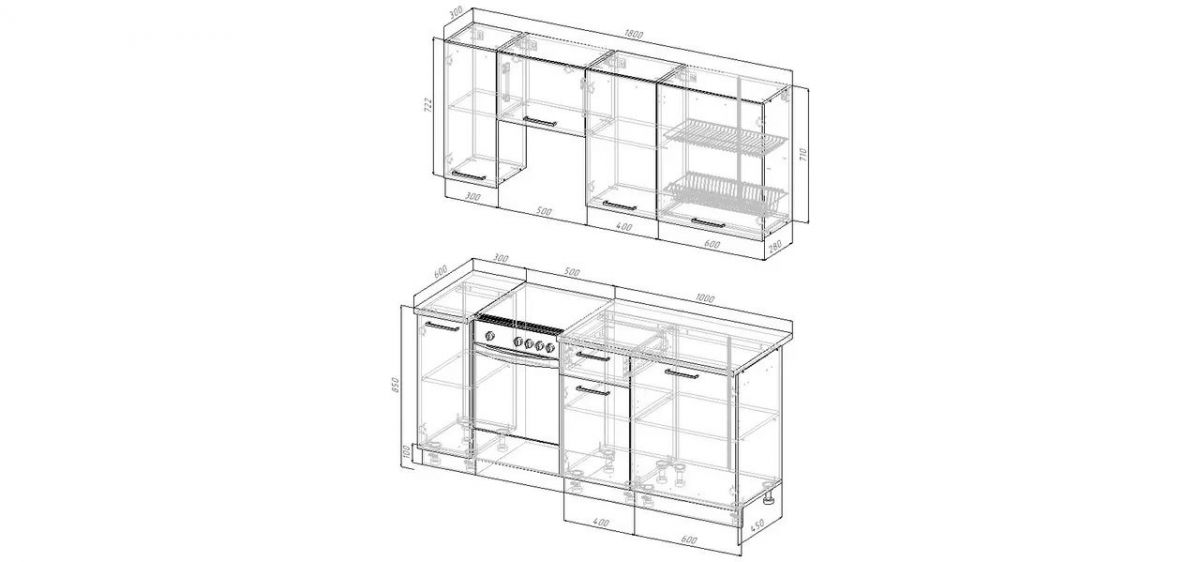 Кухонный гарнитур Антик 1800 (Стол. 38мм) | фото 2