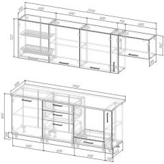 Кухонный гарнитур Антик 2550 (Стол. 38мм) | фото 2