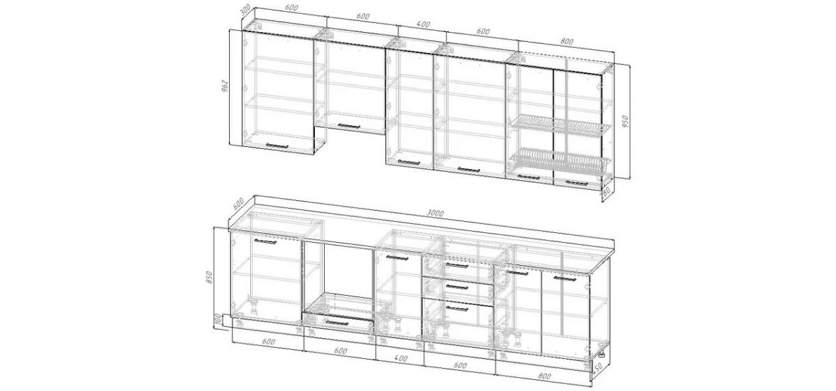 Кухонный гарнитур Антик 3000 h950 (Стол. 26мм) | фото 2