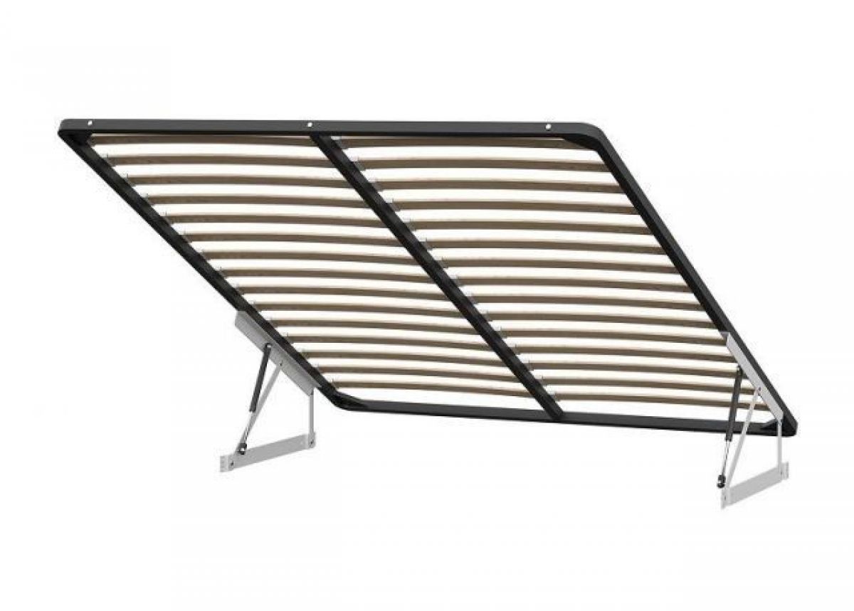 Кровать двойная №2 (универсальная 1.6х2.0) Серия 2 + основание с ПМ (Белый/Бежевый ткань/Квадро Бежевый ткань) | фото 2