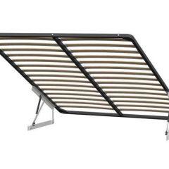 Кровать двойная №2 (универсальная 1.6х2.0) Серия 2 + основание с ПМ (Белый/Серый ткань/Квадро Серый ткань) | фото 2