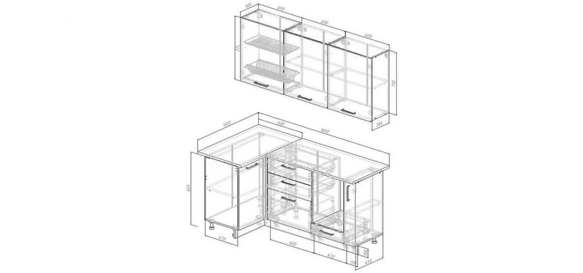Кухонный гарнитур Белый Глянец 1000*1800 (Стол. 38мм) | фото 2