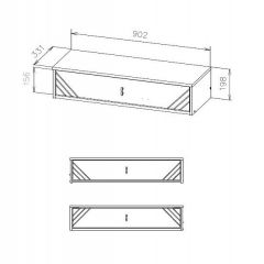 БАЙКАЛ Стол туалетный (навесной) Графит/Дуб золотой | фото 3