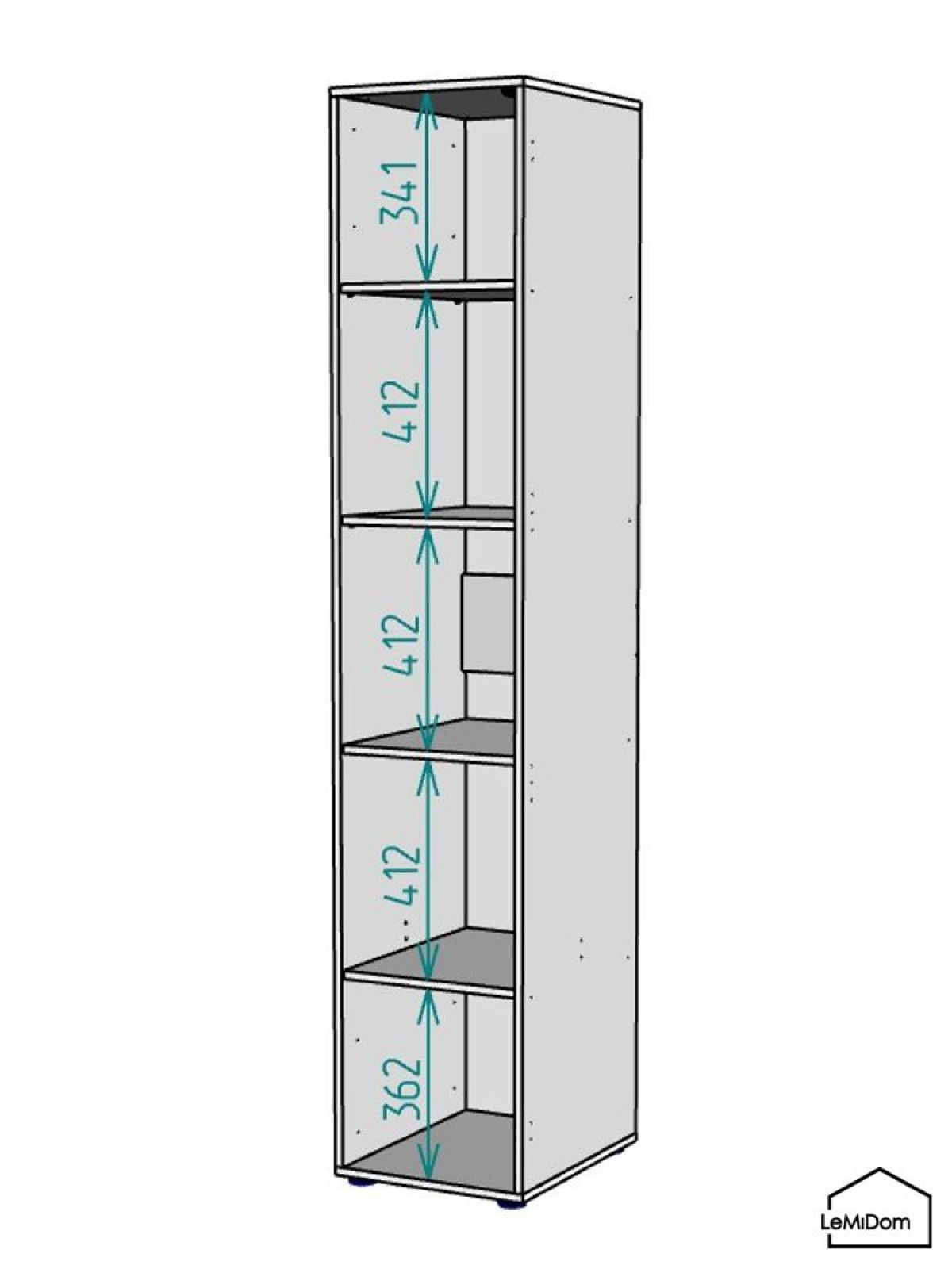 Шкаф Linnea MHR-1PO-2 2050х400х510 (Белый-М 11.1.1) | фото 3