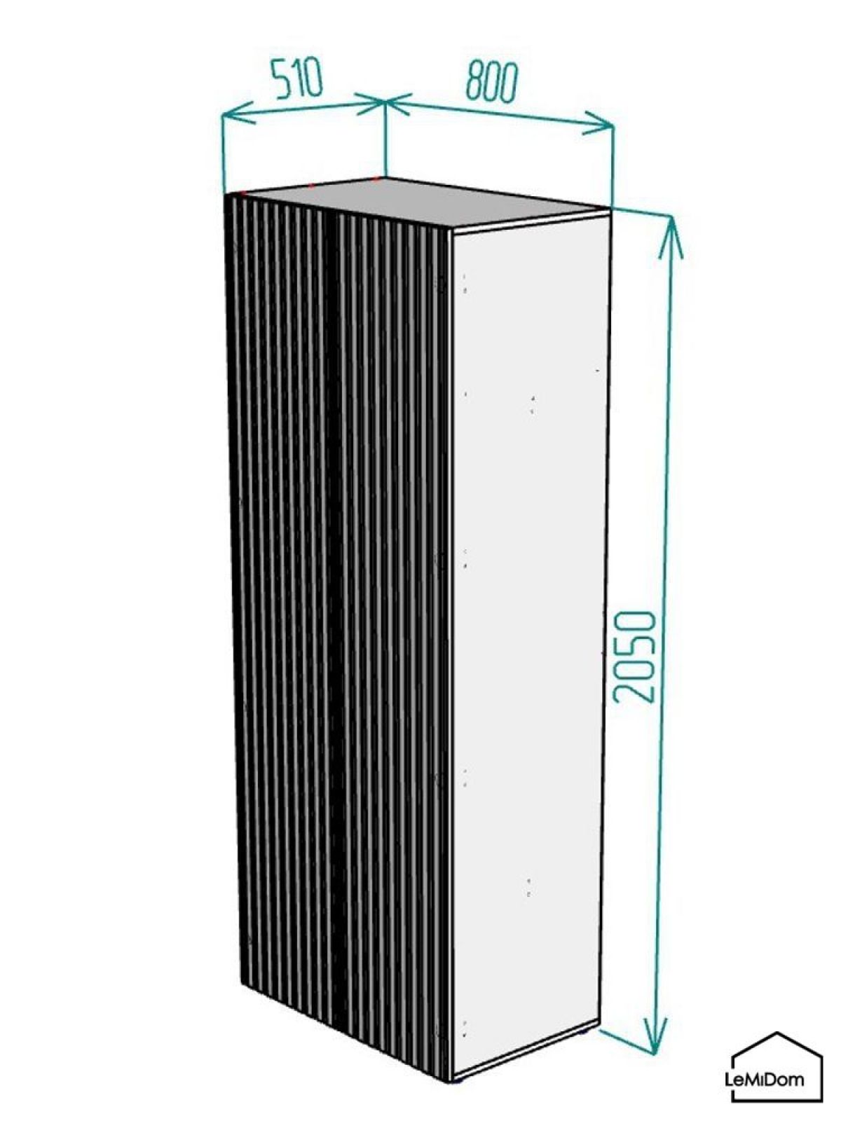 Шкаф Linnea MHR-2 2050х800х510 (Графит-М 11.1.25) | фото 2