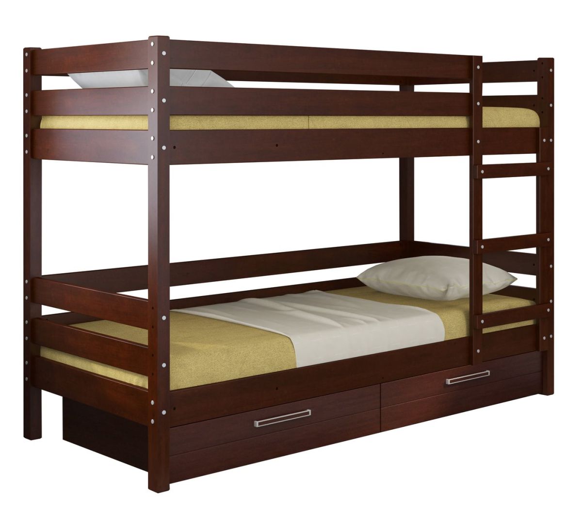 ДЖУНИОР Кровать двухъярусная (Орех) с 2 ящиками | фото 2