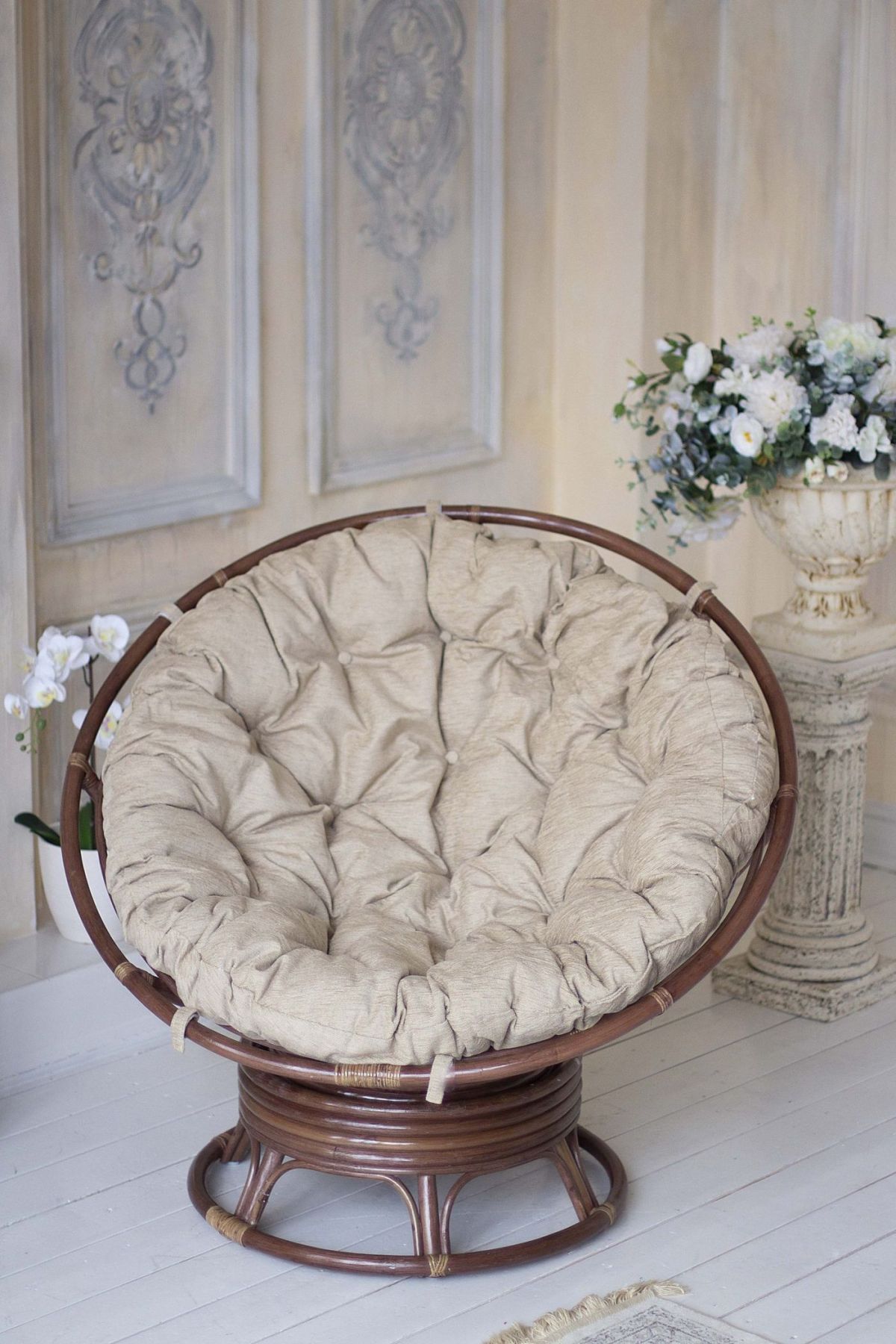 Кресло Папасан вращающийся 23/01В с подушкой (Орех матовый) | фото 2