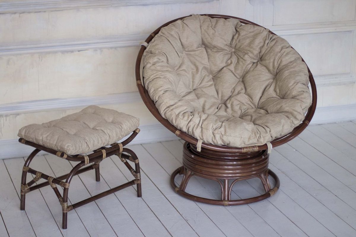 Кресло Папасан вращающийся 23/01В с подушкой (Орех матовый) | фото 3