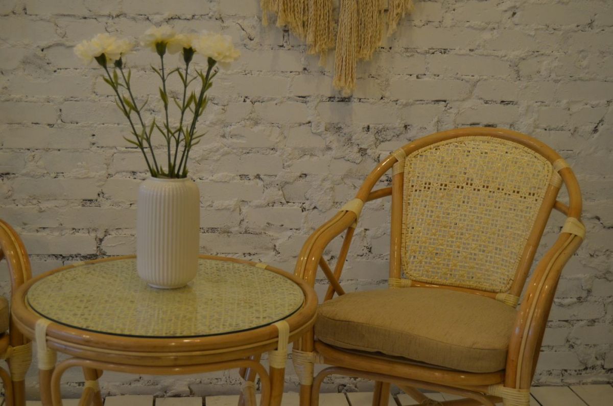 Стол круглый Петани с плетеной столешницей | фото 12