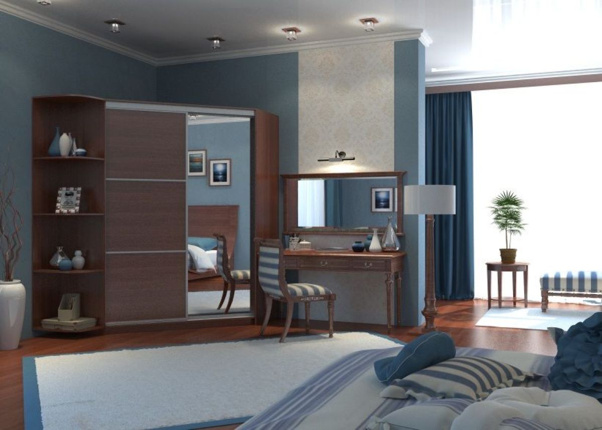 Шкаф-купе угловой Анна 1450*1450 ЛДСП/Зеркало (ЛДСП 1 кат.) | фото 5