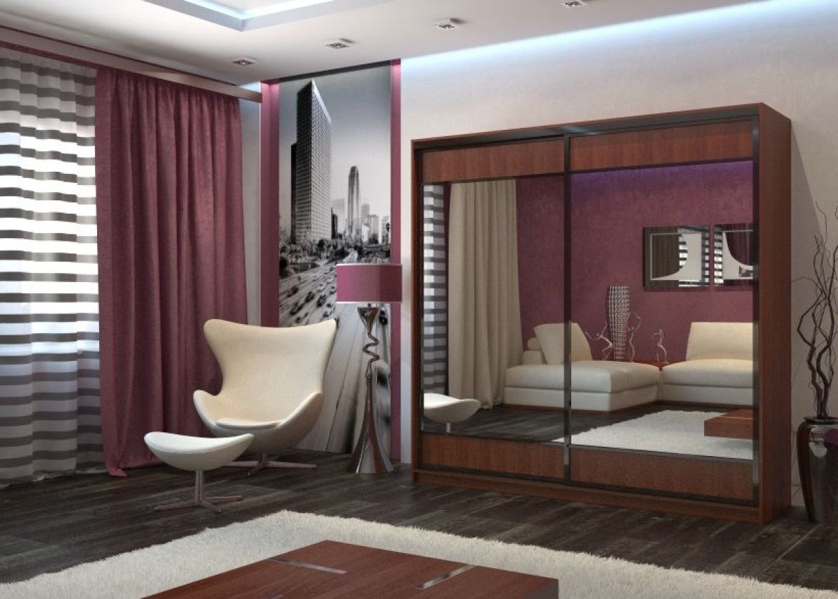 Шкаф-купе Юлия 2000 ЛДСП/Зеркало/ЛДСП (ЛДСП 1 кат.) | фото 6