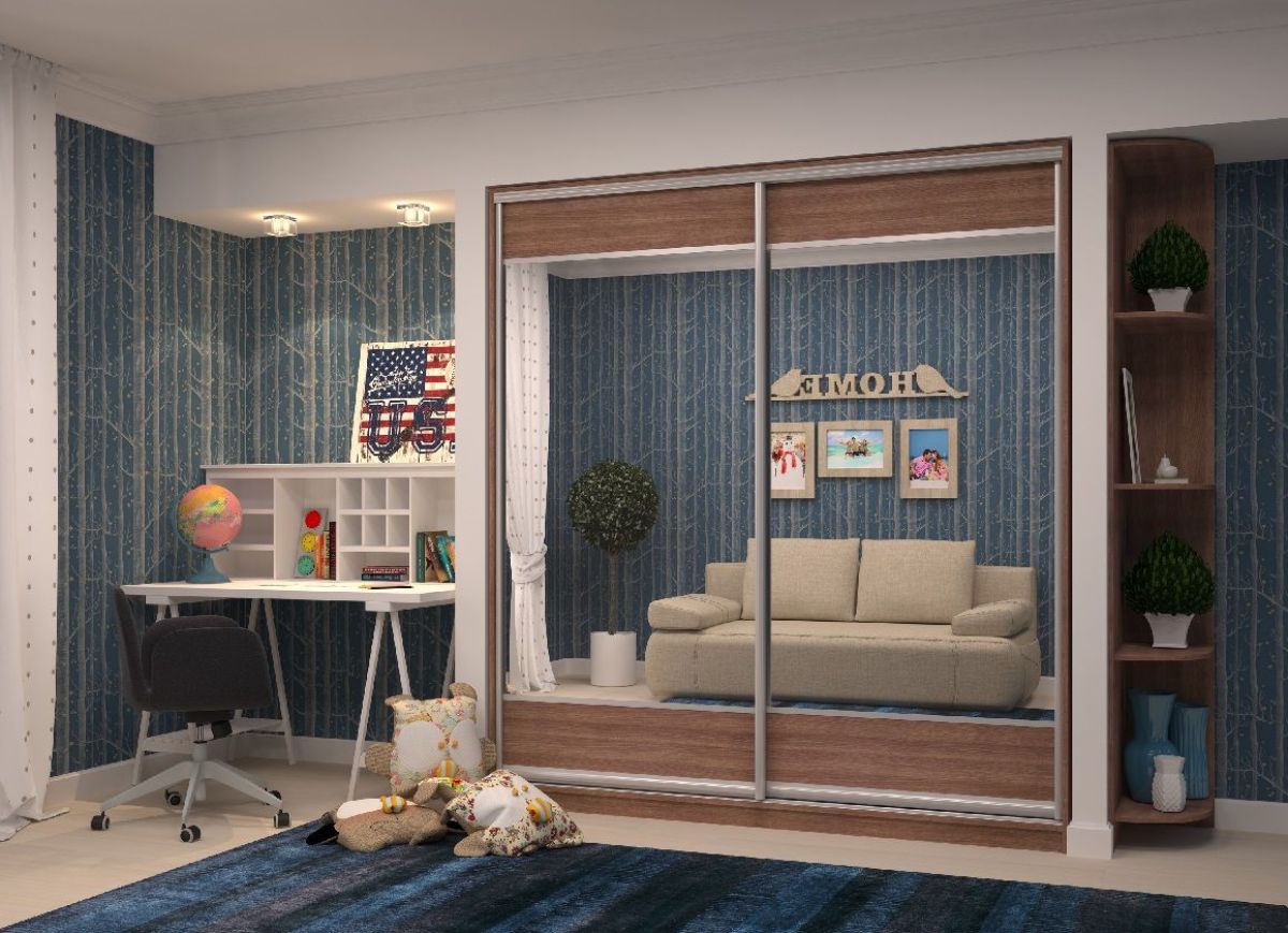 Шкаф-купе Юлия 2000 ЛДСП/Зеркало/ЛДСП (ЛДСП 1 кат.) | фото 8