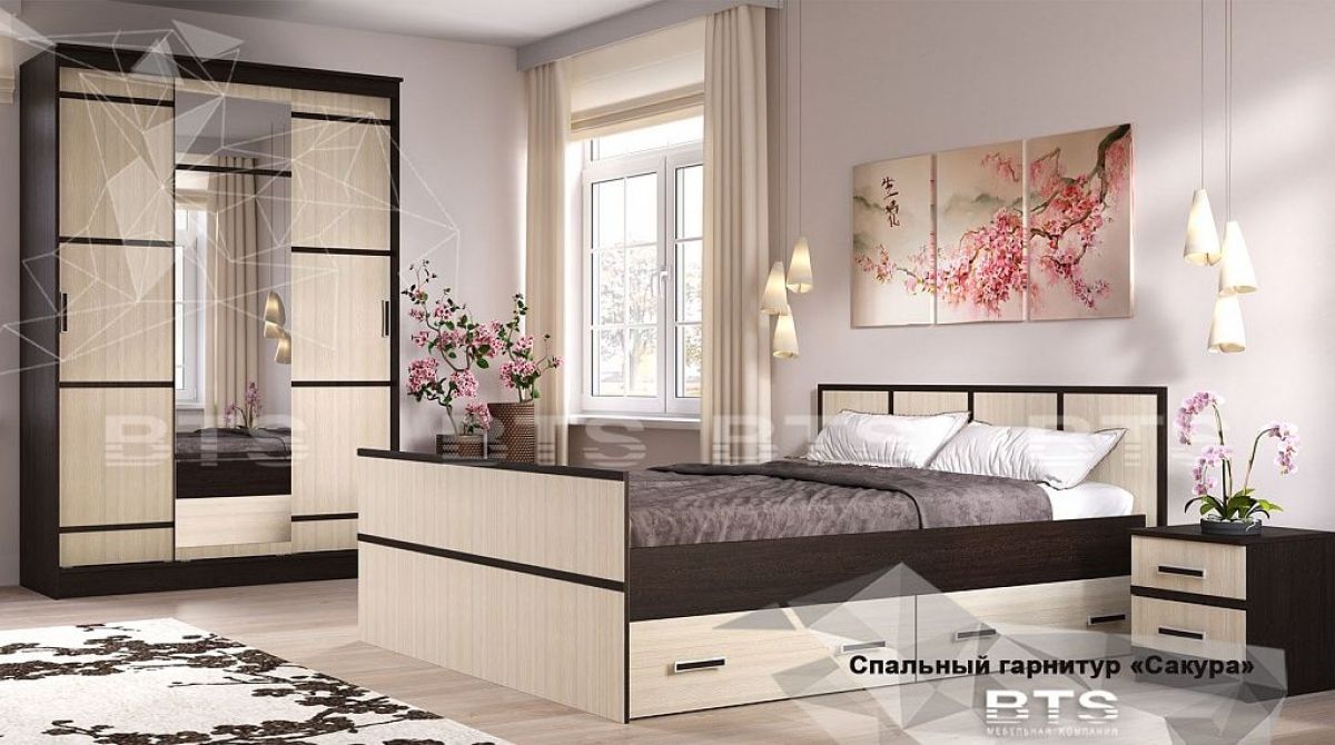 САКУРА Спальный гарнитур (модульная) венге/лоредо | фото 2