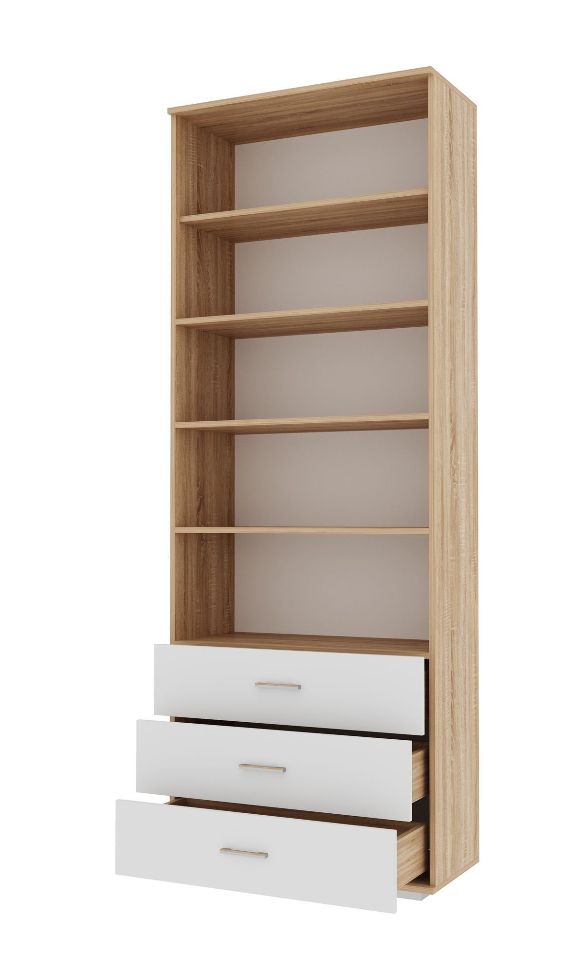 ИТАЛИЯ ШК3Я-800 Шкаф 2 дв., 3 ящ. (Дуб сонома/Белый глянец) | фото 2