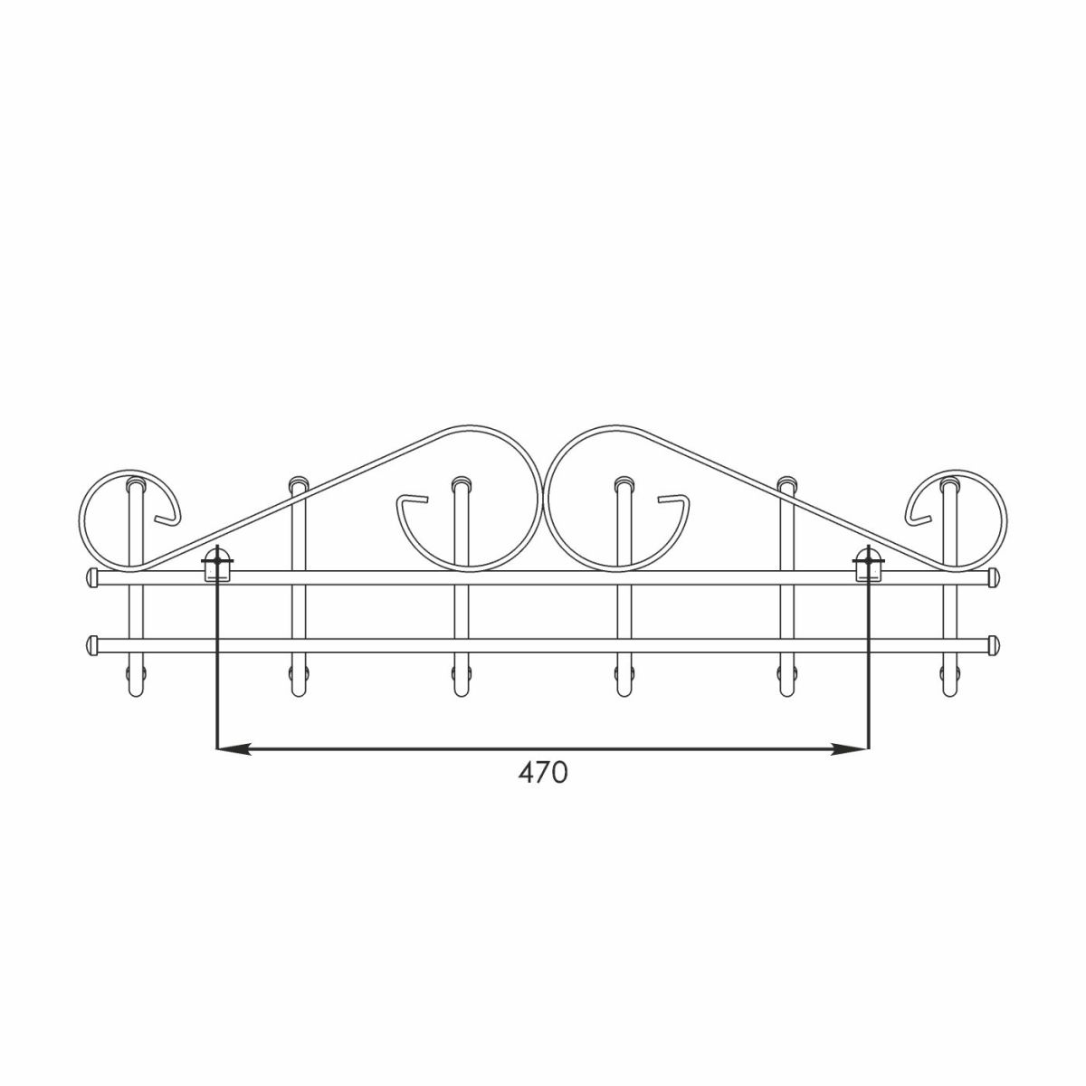 ВНА 201 Б Вешалка настенная "Ажур 6" Белый | фото 3