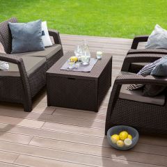 Комплект мебели Корфу со столиком-сундуком (Corfu box set) коричневый | фото 3